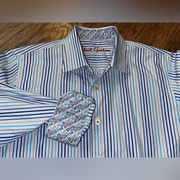 Robert Graham Shirts & Tops Robert Graham Boys Shirt 82 Xl Stripe